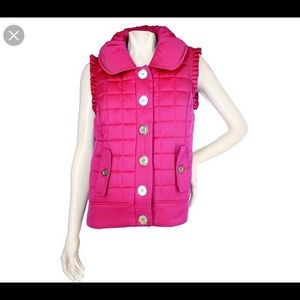Carson Kressley perfect pink ruffle vest XS